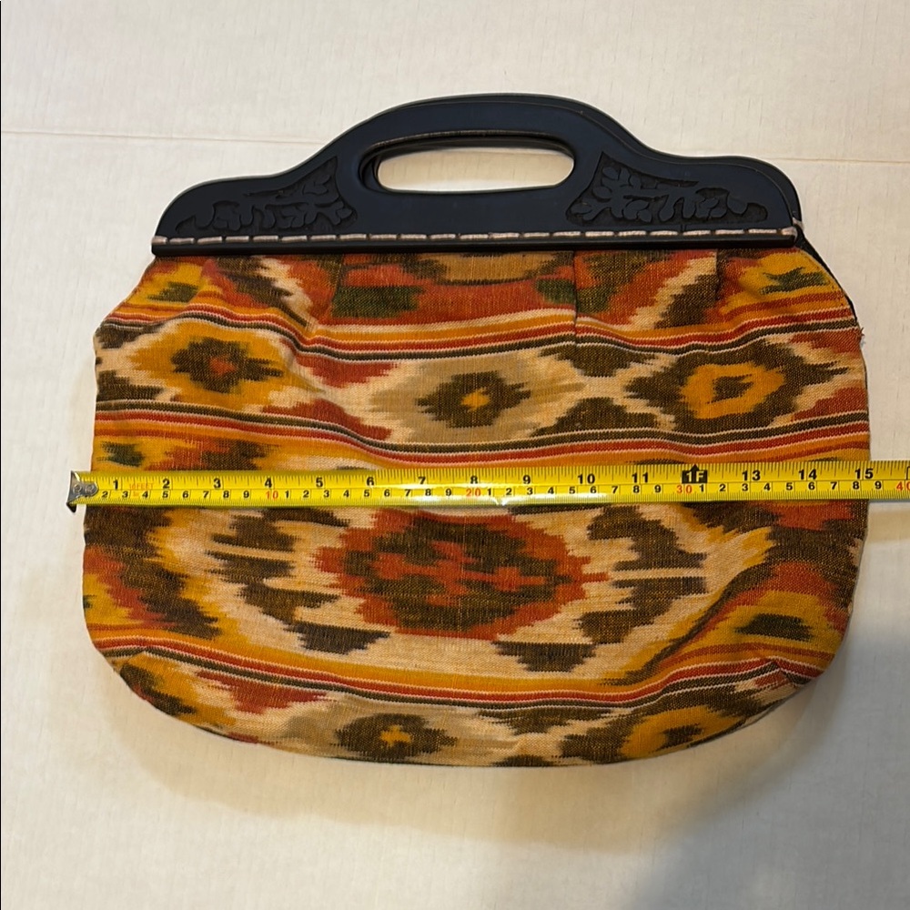 Orange and Brown Southwestern Tote with Geometric Patterns - Picture 6 of 15